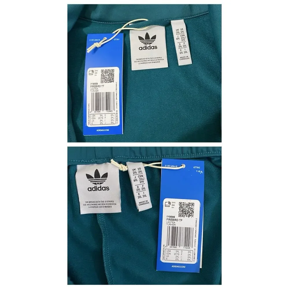 Adidas Originals Classics Firebird Tracksuit Legacy Teal White Size 2XL